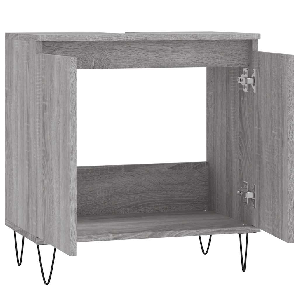 badeværelsesskab 58x33x60 cm konstrueret træ grå sonoma-eg