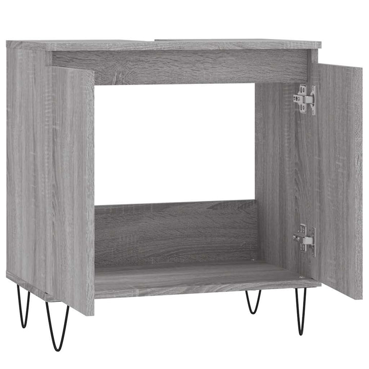 badeværelsesskab 58x33x60 cm konstrueret træ grå sonoma-eg