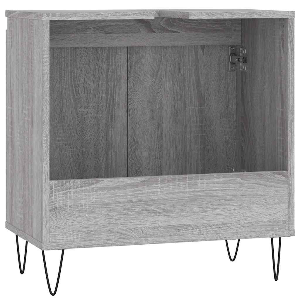 badeværelsesskab 58x33x60 cm konstrueret træ grå sonoma-eg