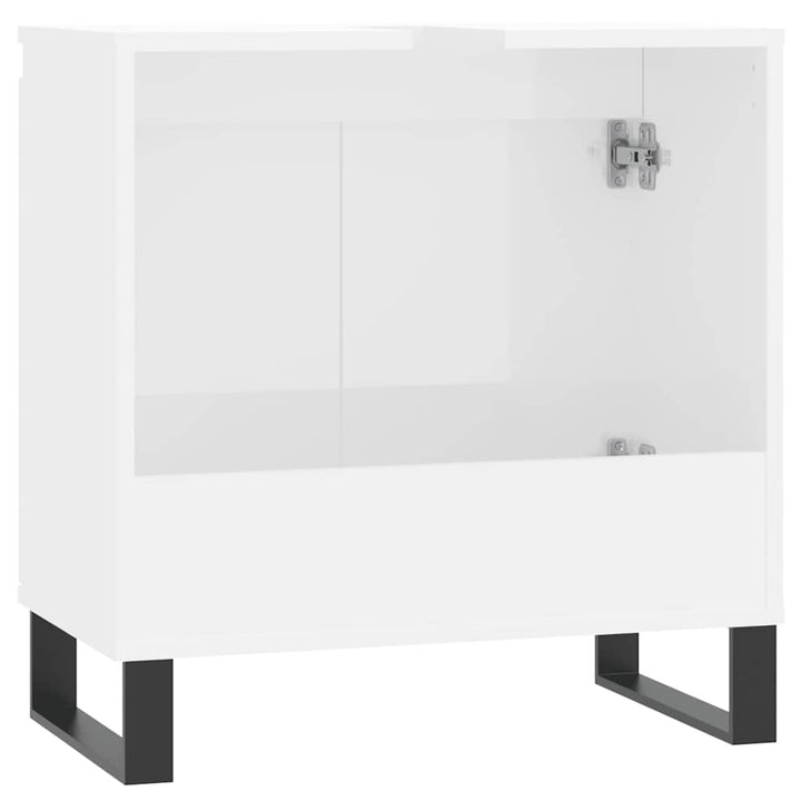badeværelsesskab 58x33x60 cm konstrueret træ hvid højglans