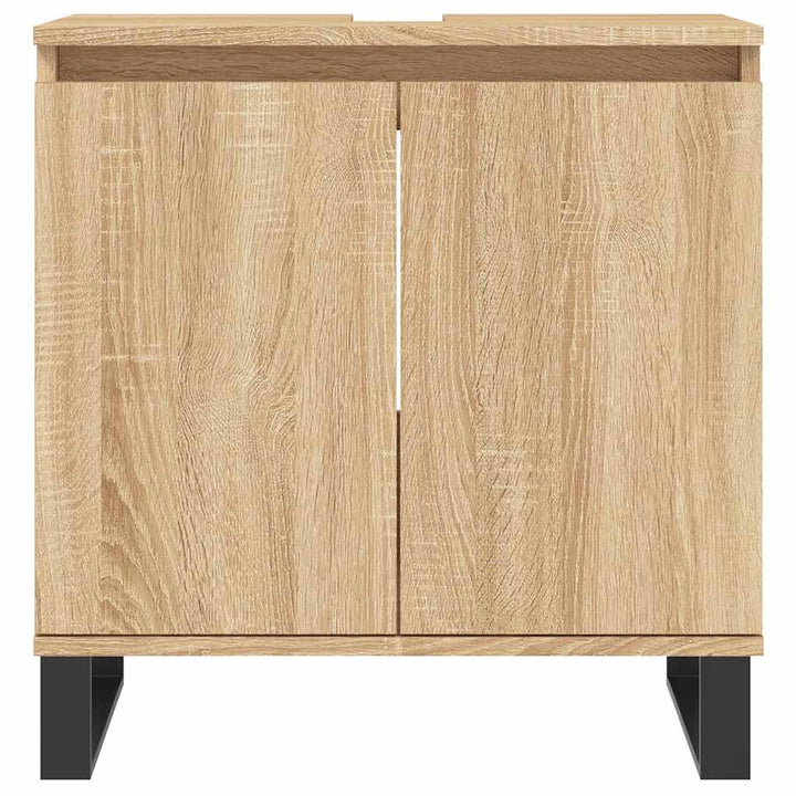 badeværelsesskab 58x33x60 cm konstrueret træ sonoma-eg
