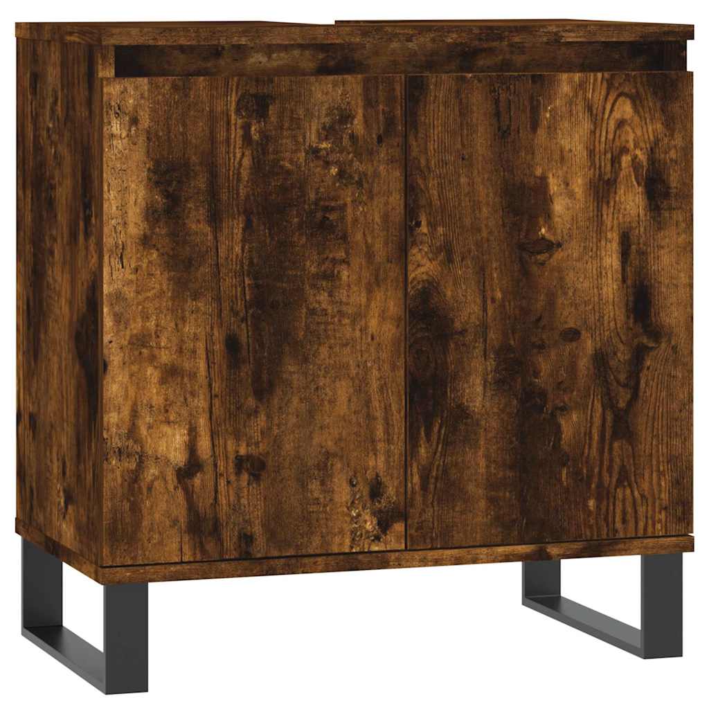 badeværelsesskab 58x33x60 cm konstrueret træ røget egetræsfarve