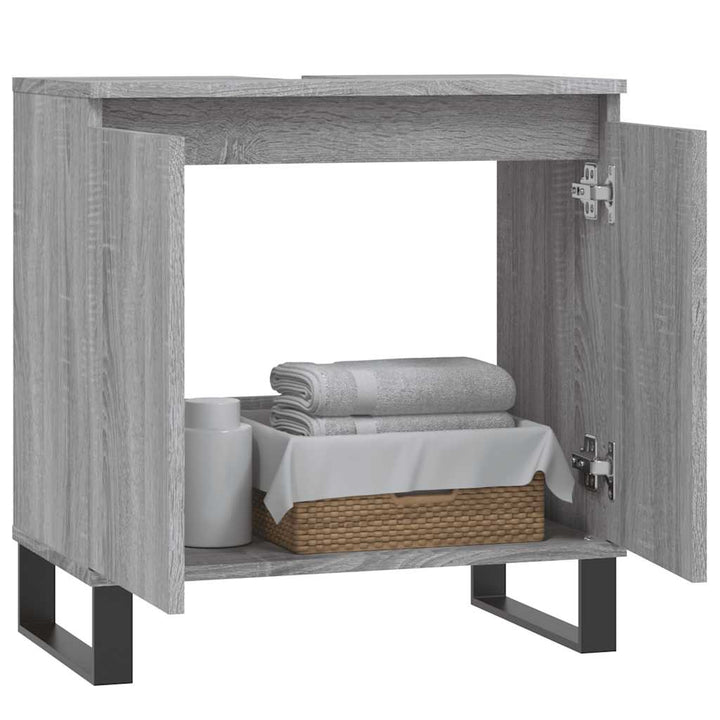 badeværelsesskab 58x33x60 cm konstrueret træ grå sonoma-eg