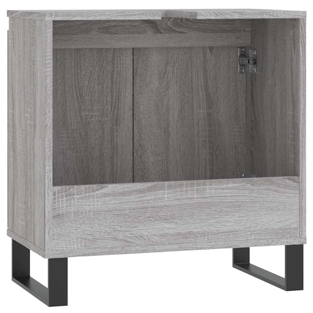 badeværelsesskab 58x33x60 cm konstrueret træ grå sonoma-eg