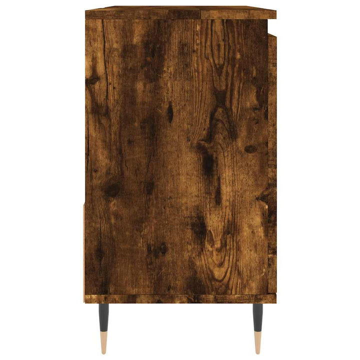 badeværelsesskab 65x33x60 cm konstrueret træ røget egetræ