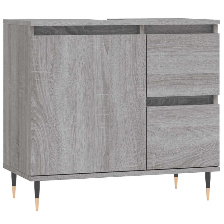 badeværelsesskab 65x33x60 cm konstrueret træ grå sonoma-eg