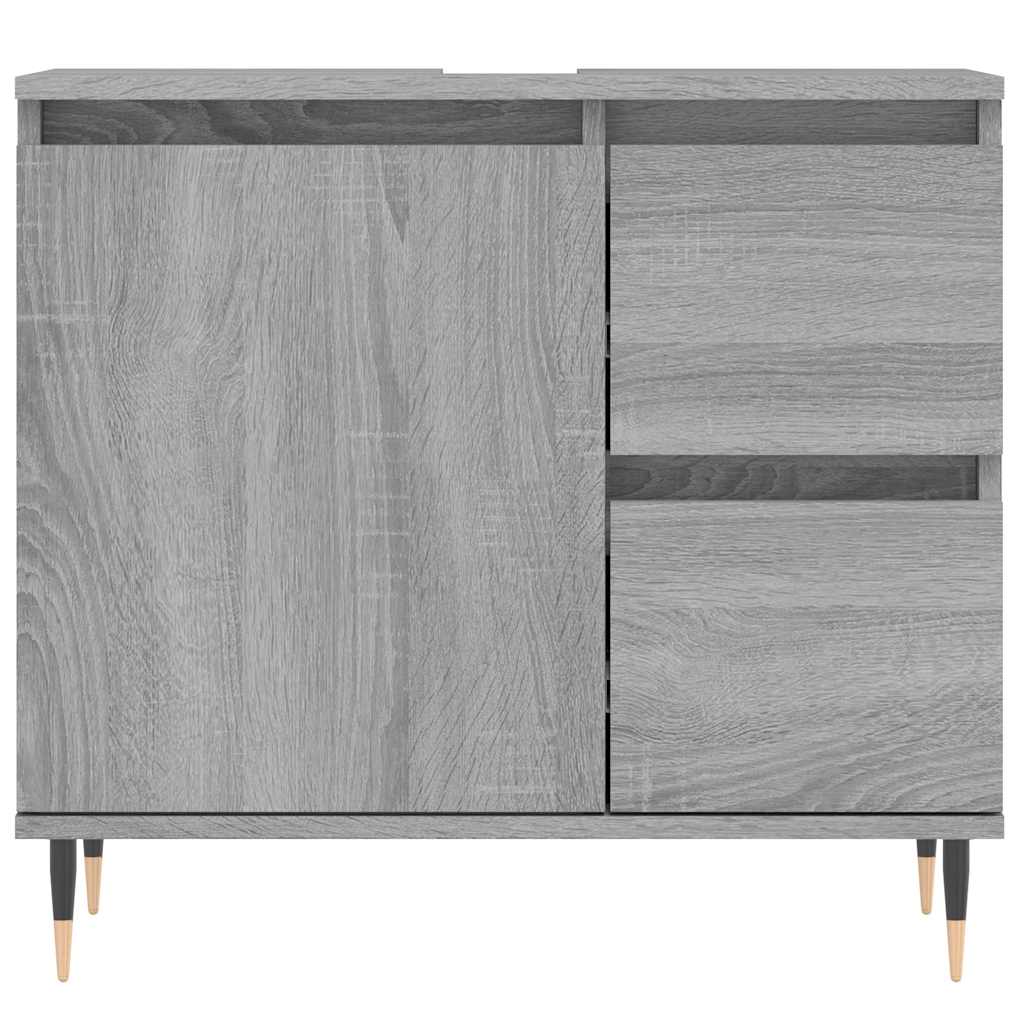 badeværelsesskab 65x33x60 cm konstrueret træ grå sonoma-eg