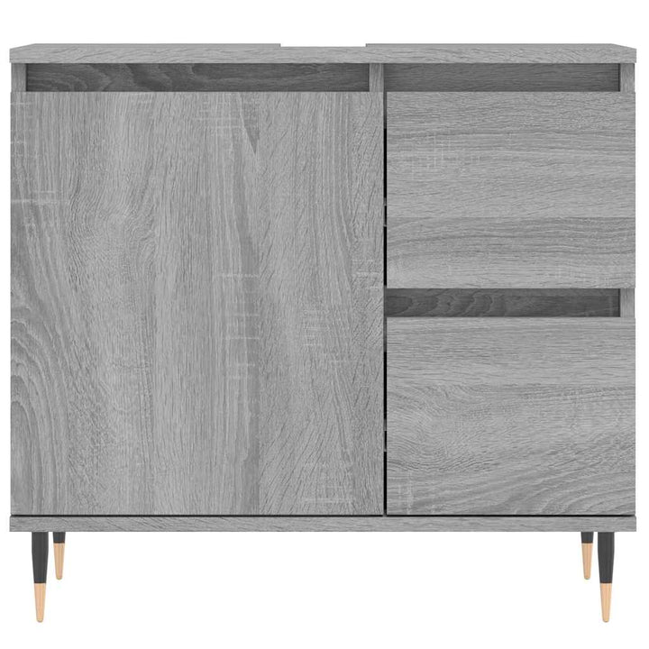 badeværelsesskab 65x33x60 cm konstrueret træ grå sonoma-eg