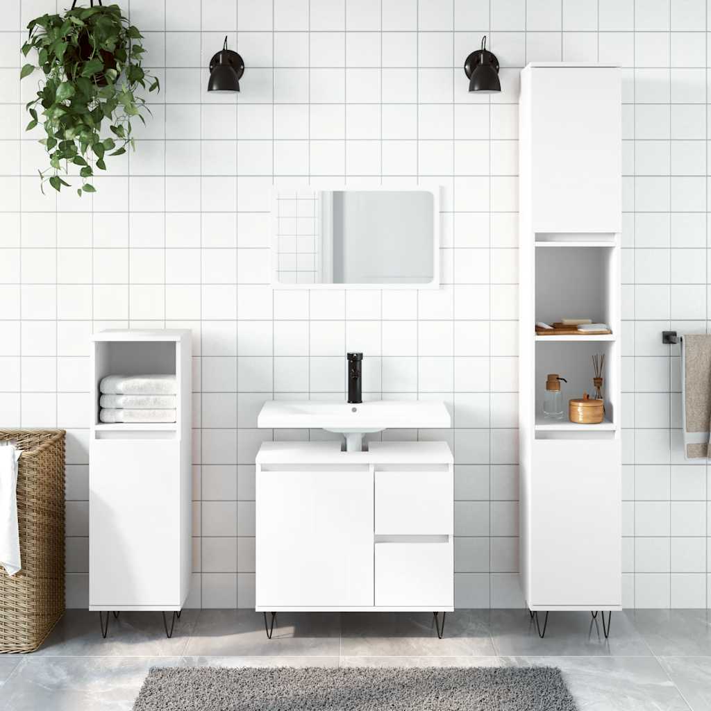 badeværelsesskab 65x33x60 cm konstrueret træ hvid