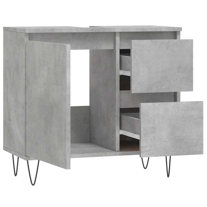 badeværelsesskab 65x33x60 cm konstrueret træ betongrå