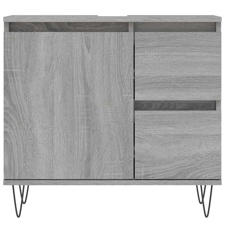 badeværelsesskab 65x33x60 cm konstrueret træ grå sonoma-eg