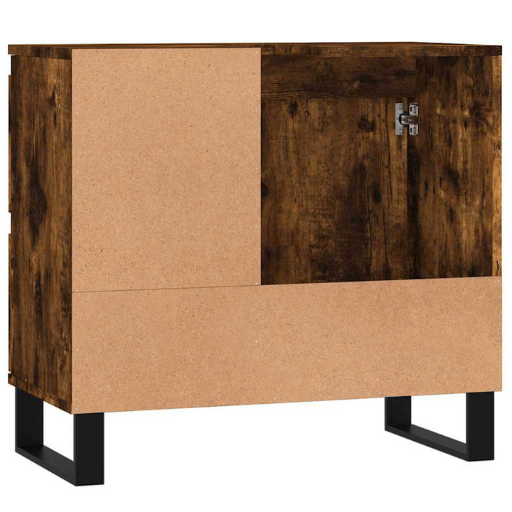 badeværelsesskab 65x33x60 cm konstrueret træ røget egetræ