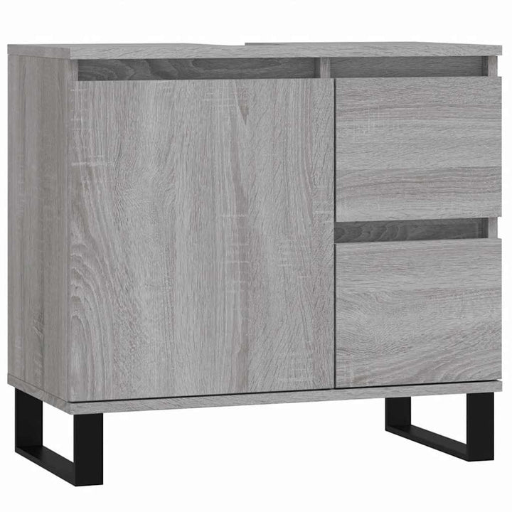 badeværelsesskab 65x33x60 cm konstrueret træ grå sonoma-eg