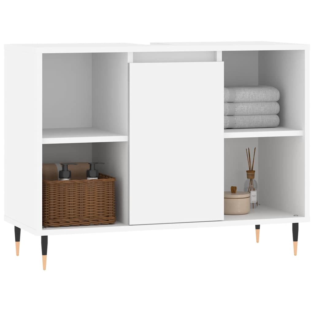 badeværelsesskab 80x33x60 cm konstrueret træ hvid