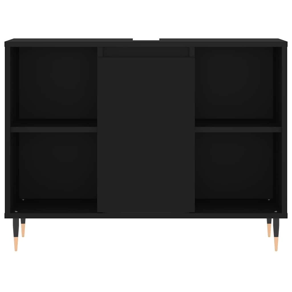 badeværelsesskab 80x33x60 cm konstrueret træ sort