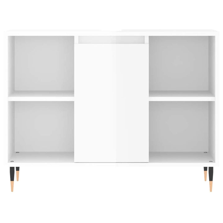 badeværelsesskab 80x33x60 cm konstrueret træ hvid højglans