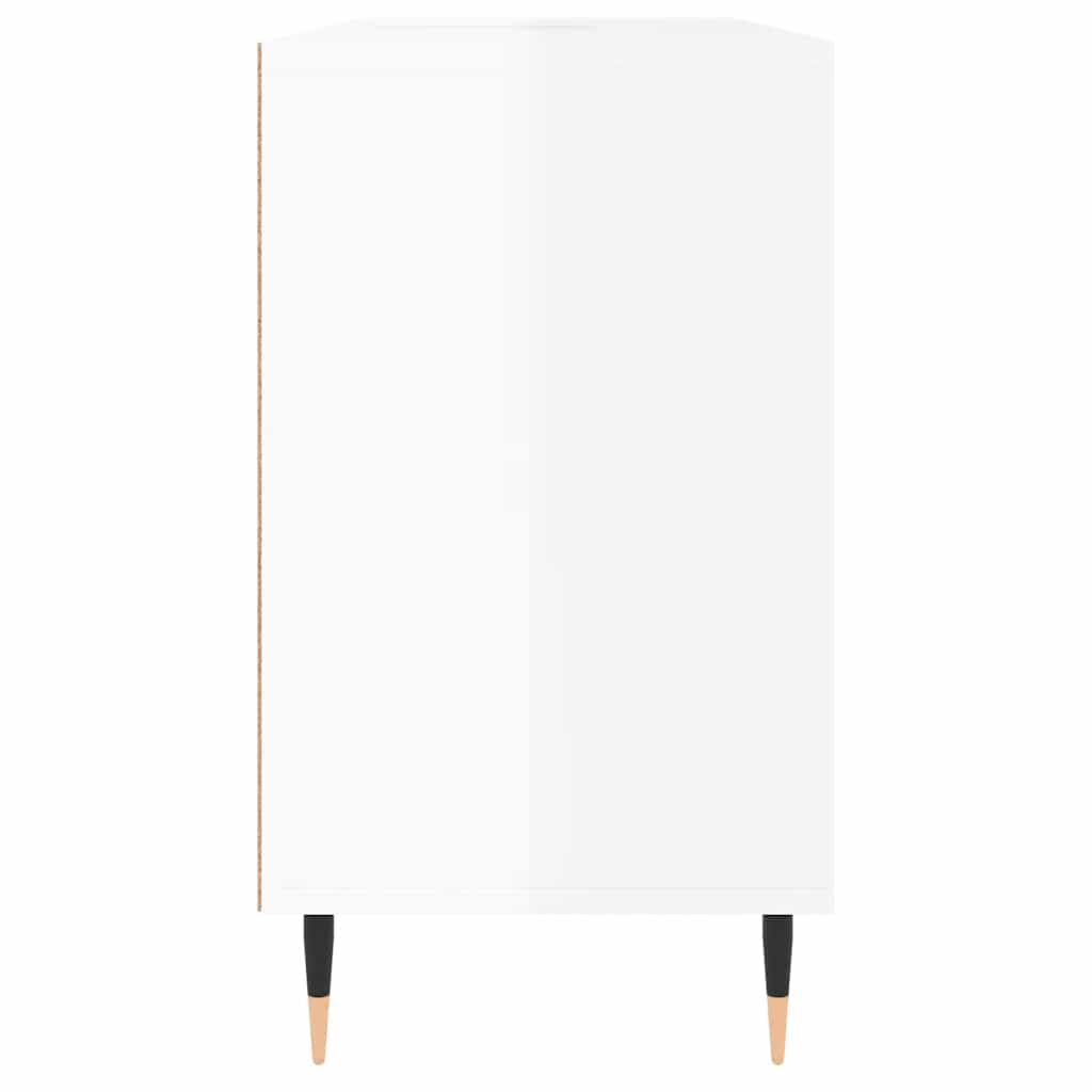 badeværelsesskab 80x33x60 cm konstrueret træ hvid højglans