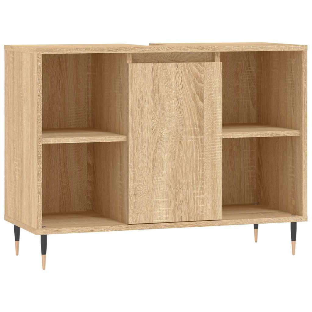badeværelsesskab 80x33x60 cm konstrueret træ sonoma-eg
