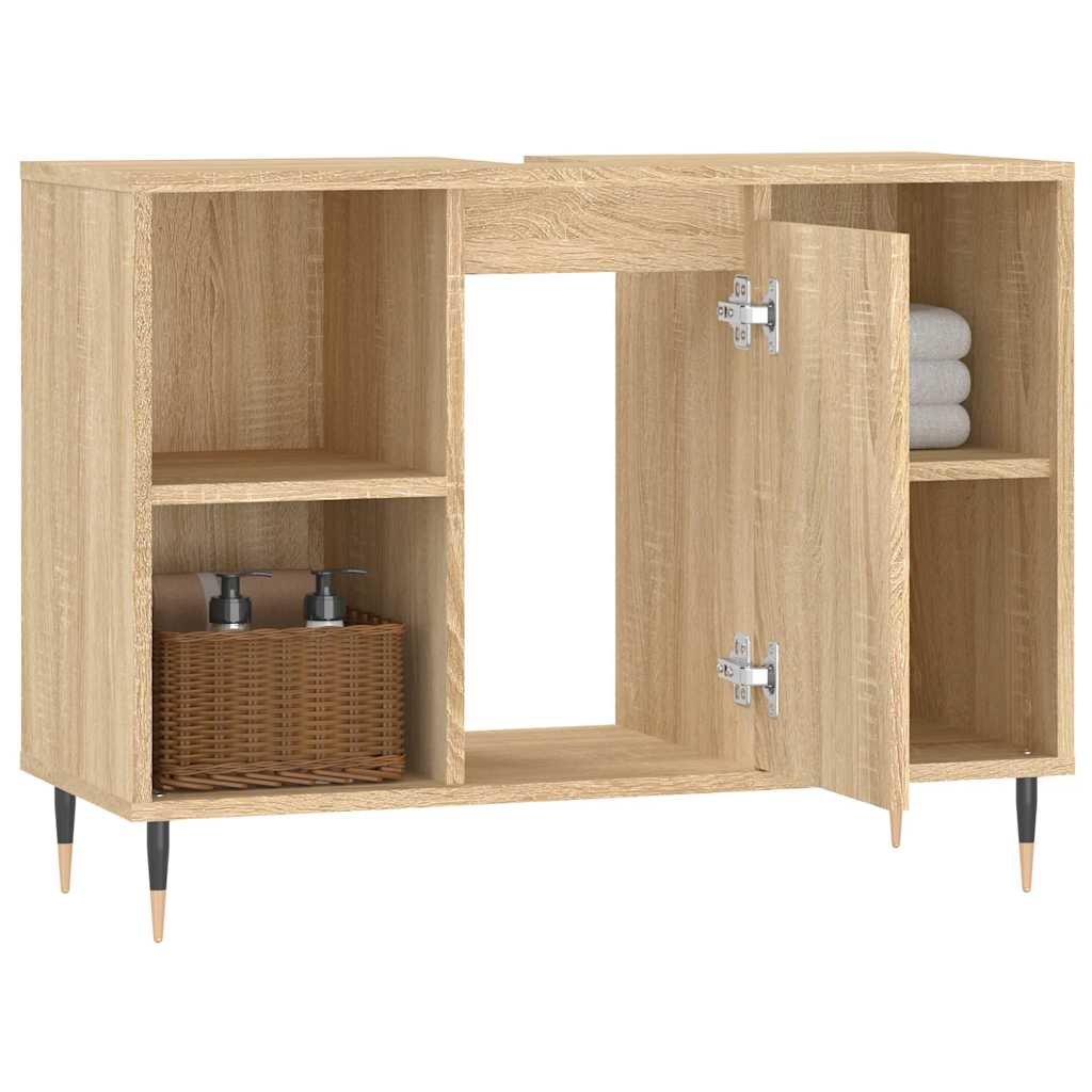 badeværelsesskab 80x33x60 cm konstrueret træ sonoma-eg