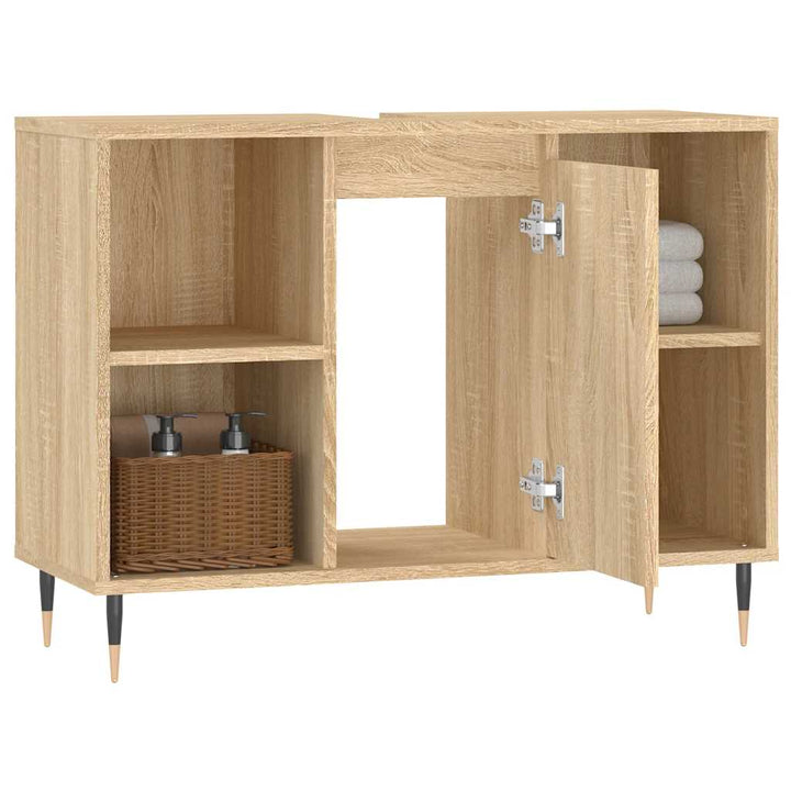 badeværelsesskab 80x33x60 cm konstrueret træ sonoma-eg