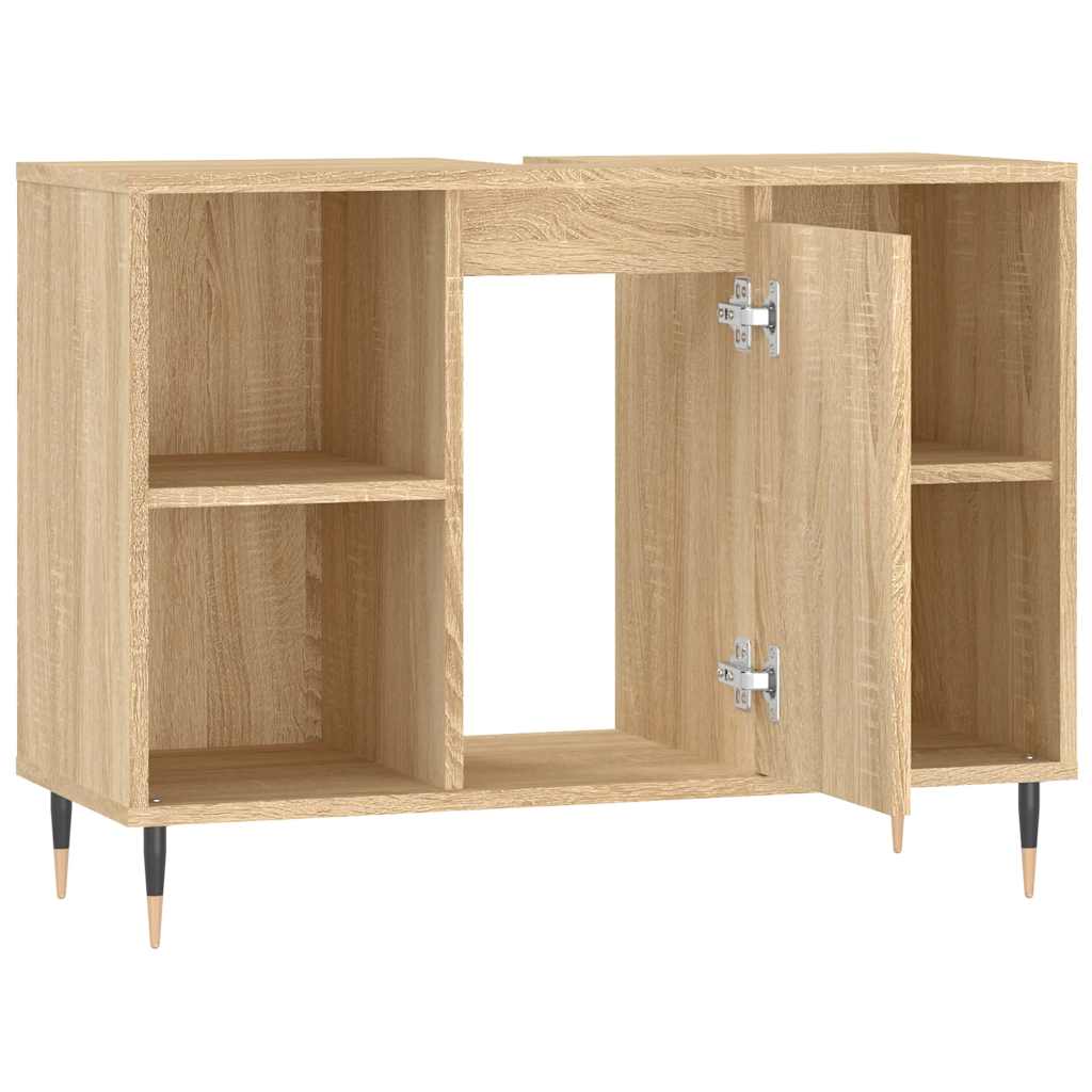 badeværelsesskab 80x33x60 cm konstrueret træ sonoma-eg
