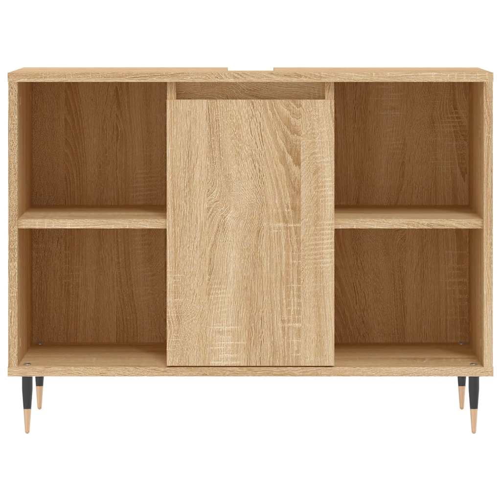 badeværelsesskab 80x33x60 cm konstrueret træ sonoma-eg