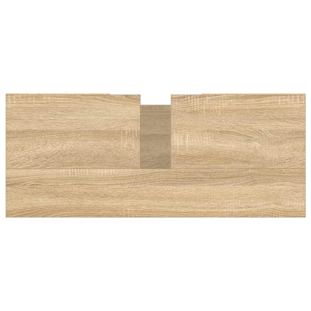badeværelsesskab 80x33x60 cm konstrueret træ sonoma-eg