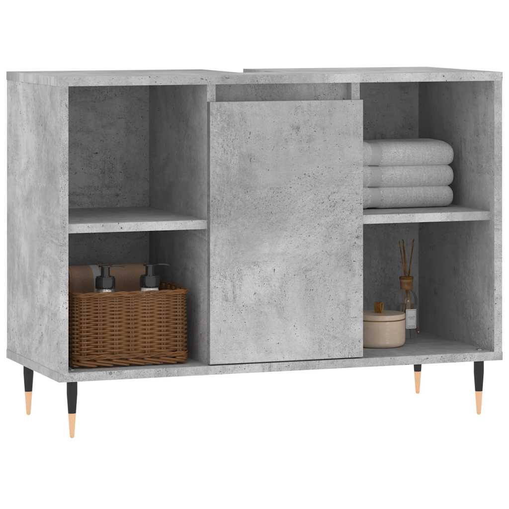 badeværelsesskab 80x33x60 cm konstrueret træ betongrå