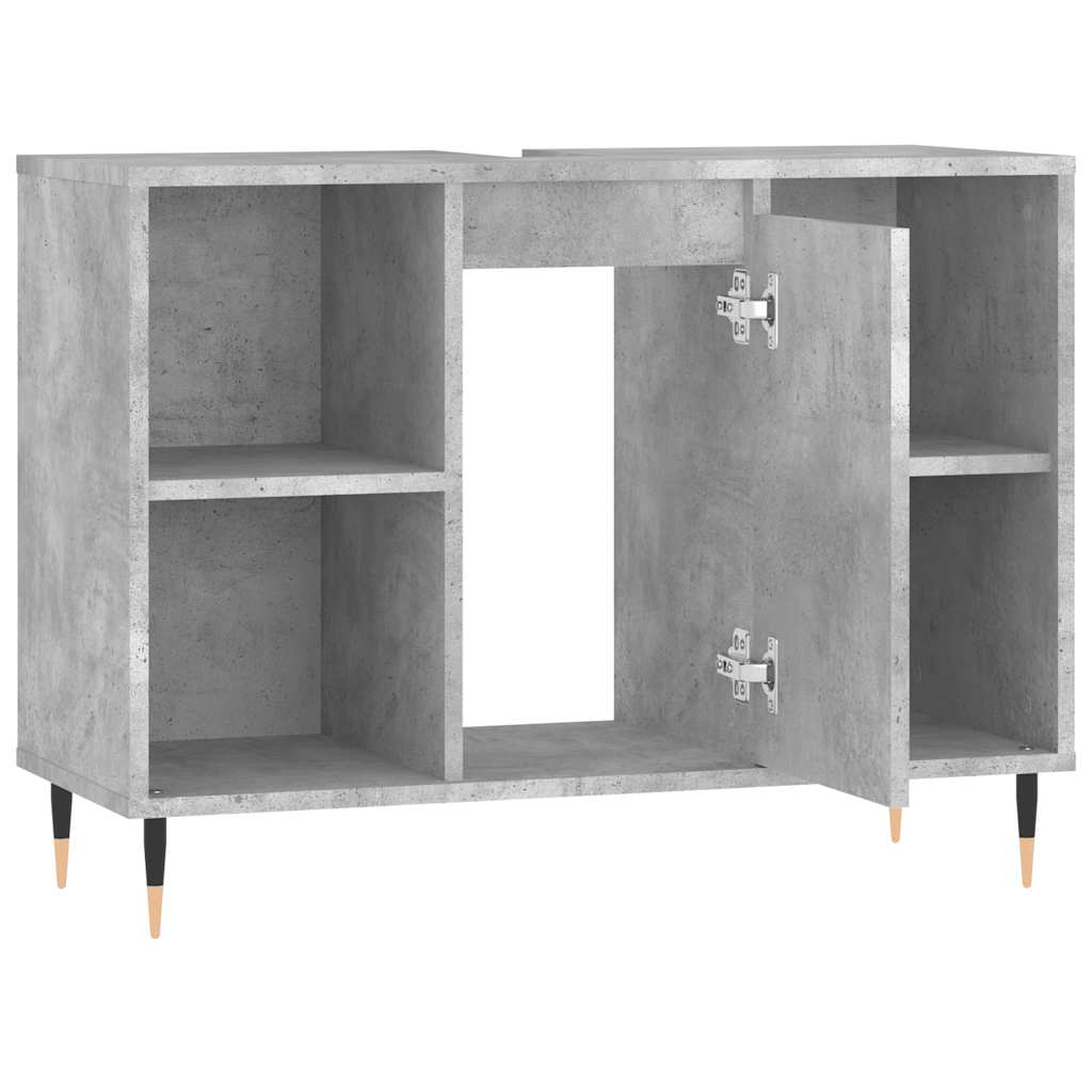 badeværelsesskab 80x33x60 cm konstrueret træ betongrå