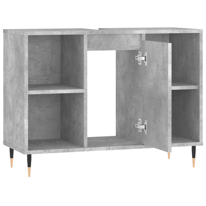 badeværelsesskab 80x33x60 cm konstrueret træ betongrå