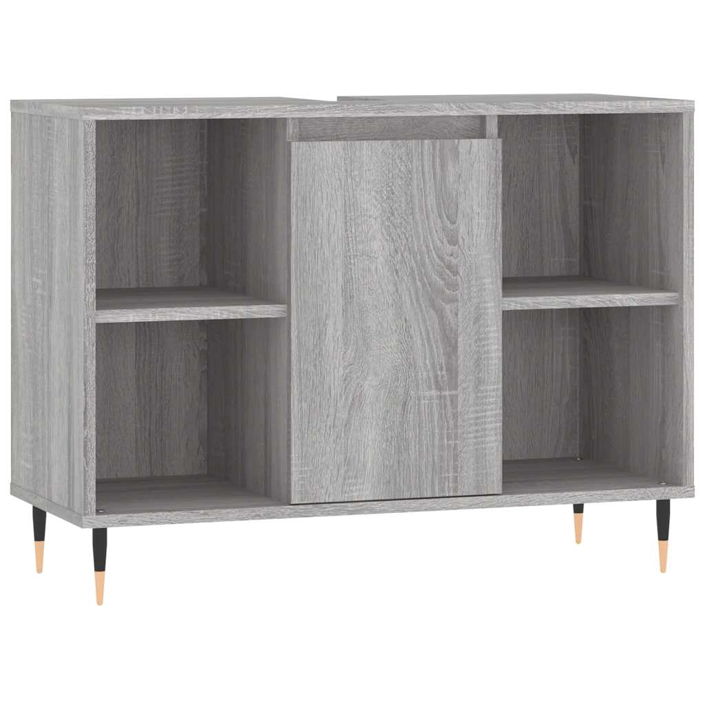 badeværelsesskab 80x33x60 cm konstrueret træ grå sonoma-eg