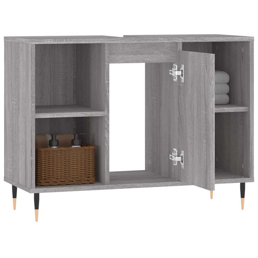 badeværelsesskab 80x33x60 cm konstrueret træ grå sonoma-eg