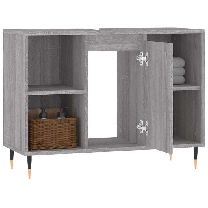 badeværelsesskab 80x33x60 cm konstrueret træ grå sonoma-eg