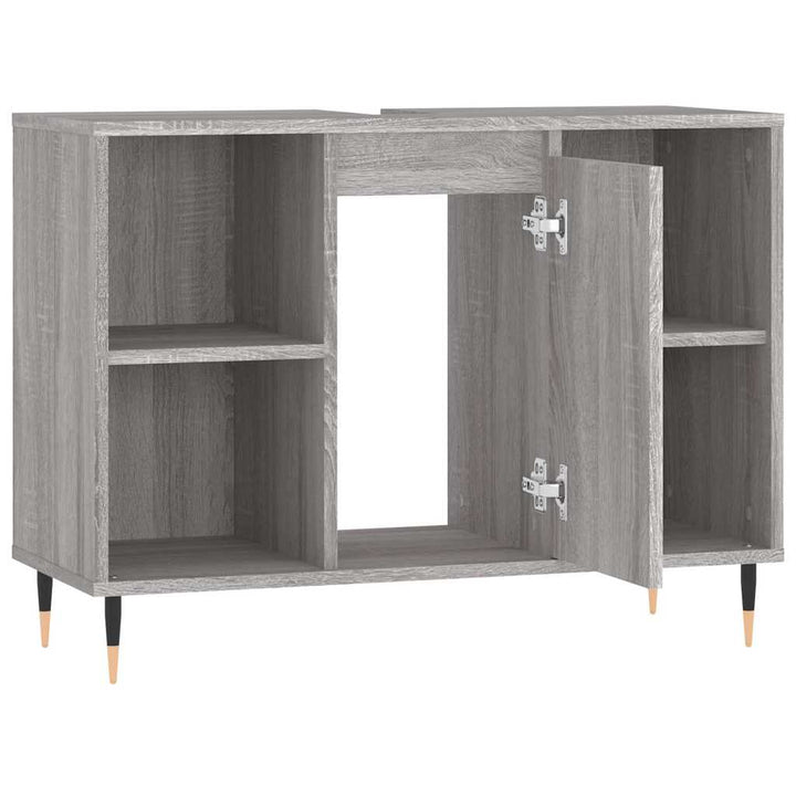 badeværelsesskab 80x33x60 cm konstrueret træ grå sonoma-eg
