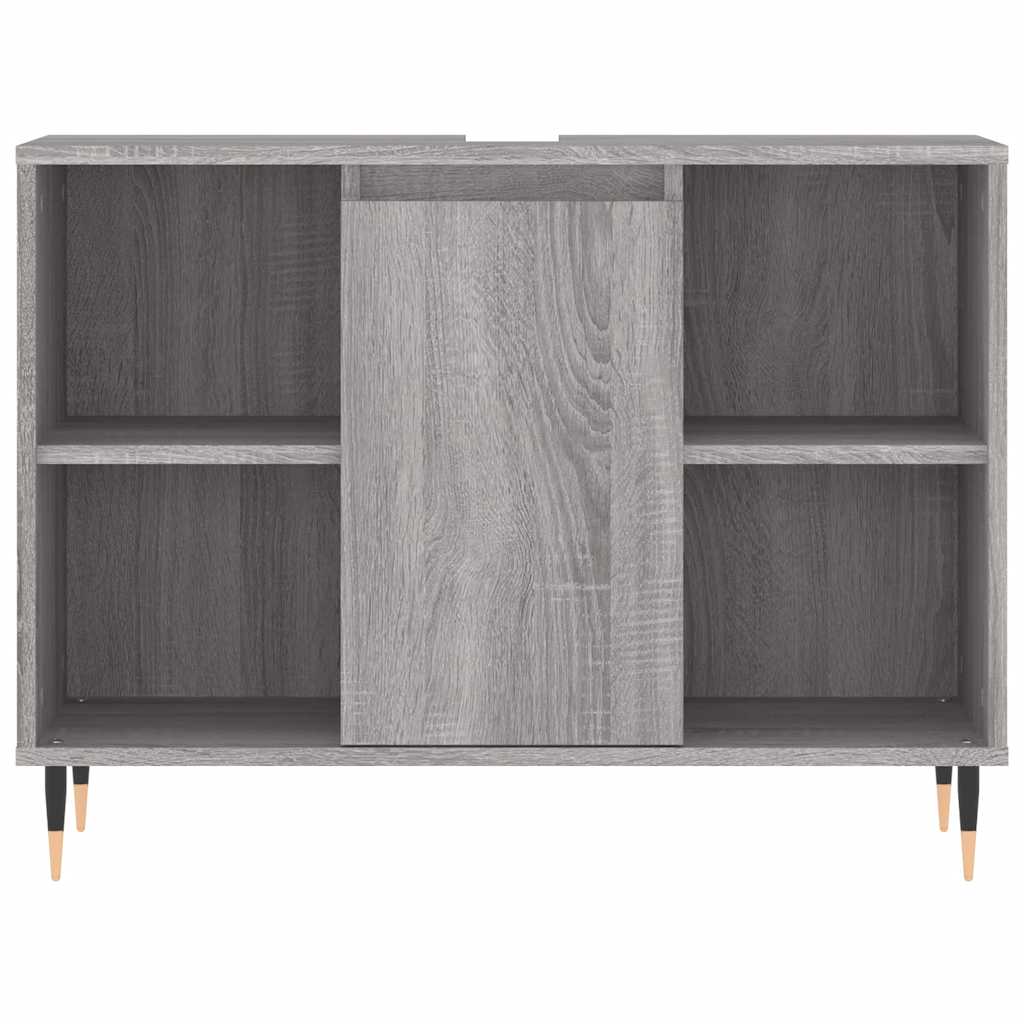 badeværelsesskab 80x33x60 cm konstrueret træ grå sonoma-eg