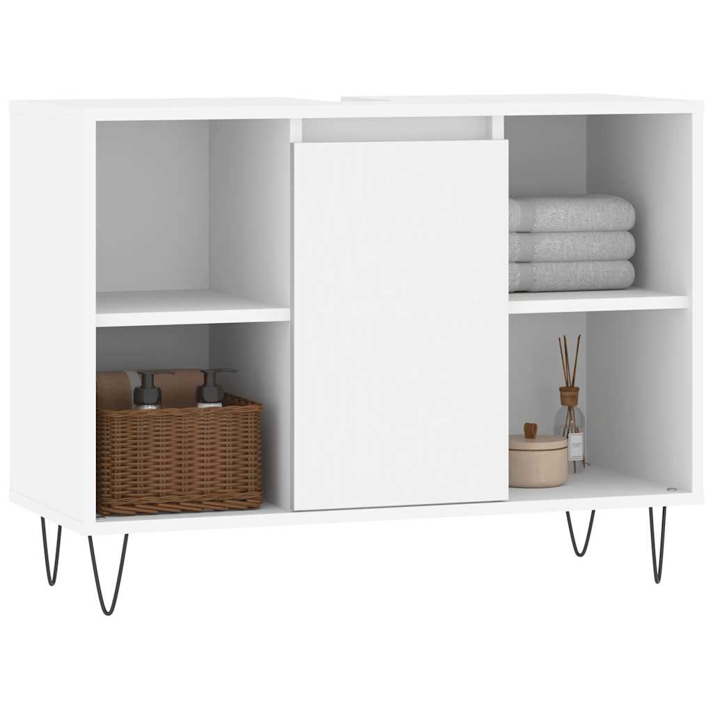 badeværelsesskab 80x33x60 cm konstrueret træ hvid