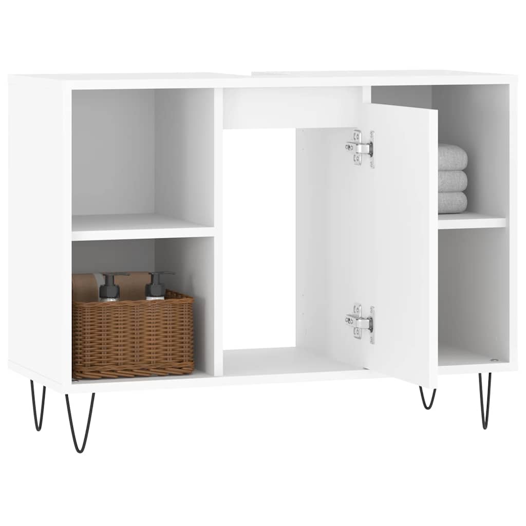 badeværelsesskab 80x33x60 cm konstrueret træ hvid