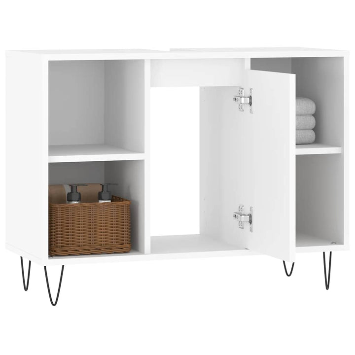 badeværelsesskab 80x33x60 cm konstrueret træ hvid