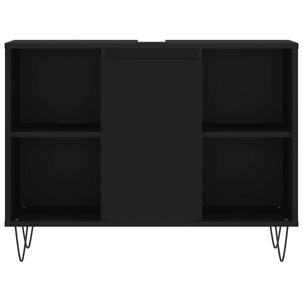 badeværelsesskab 80x33x60 cm konstrueret træ sort