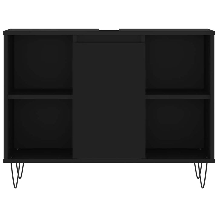 badeværelsesskab 80x33x60 cm konstrueret træ sort