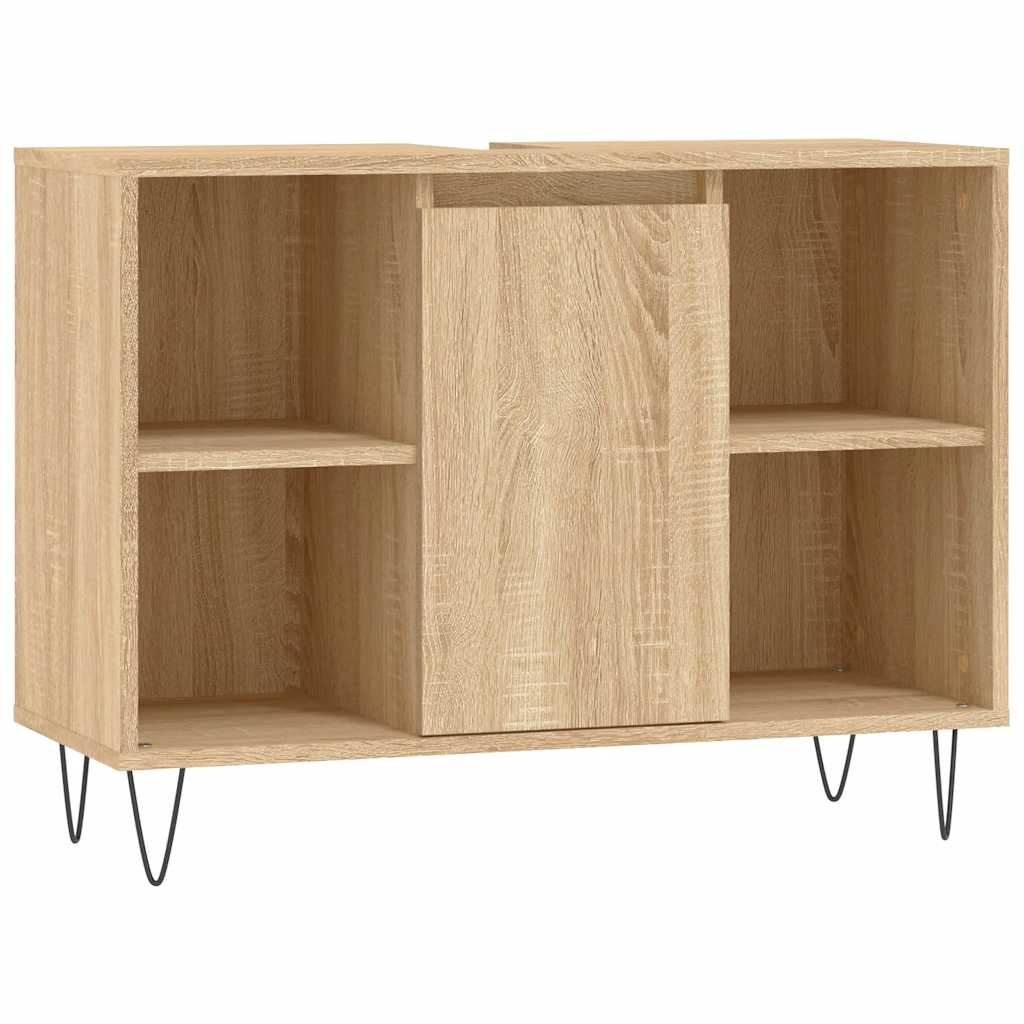 badeværelsesskab 80x33x60 cm konstrueret træ sonoma-eg