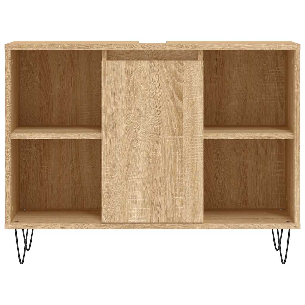 badeværelsesskab 80x33x60 cm konstrueret træ sonoma-eg