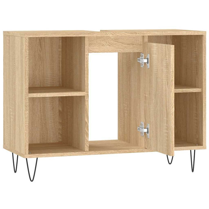 badeværelsesskab 80x33x60 cm konstrueret træ sonoma-eg
