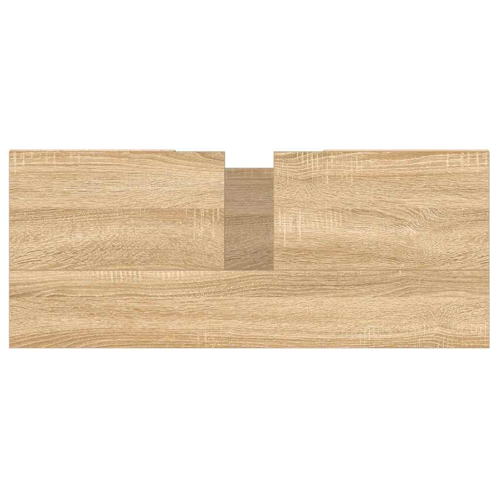 badeværelsesskab 80x33x60 cm konstrueret træ sonoma-eg