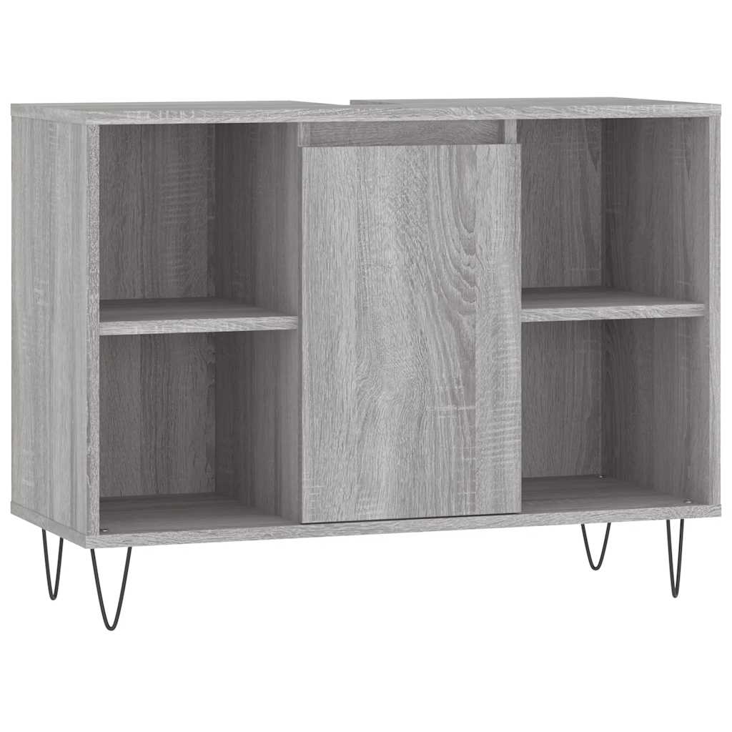 badeværelsesskab 80x33x60 cm konstrueret træ grå sonoma-eg