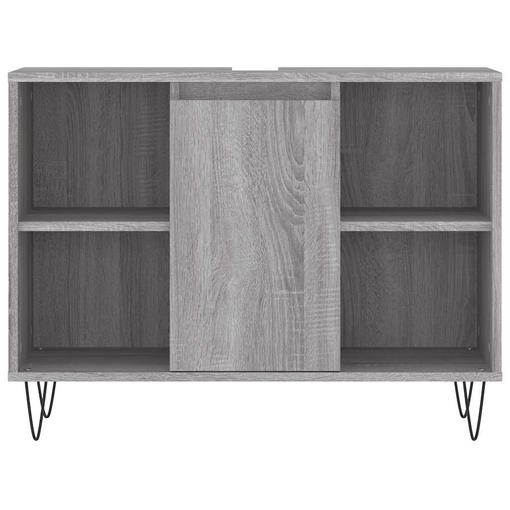 badeværelsesskab 80x33x60 cm konstrueret træ grå sonoma-eg