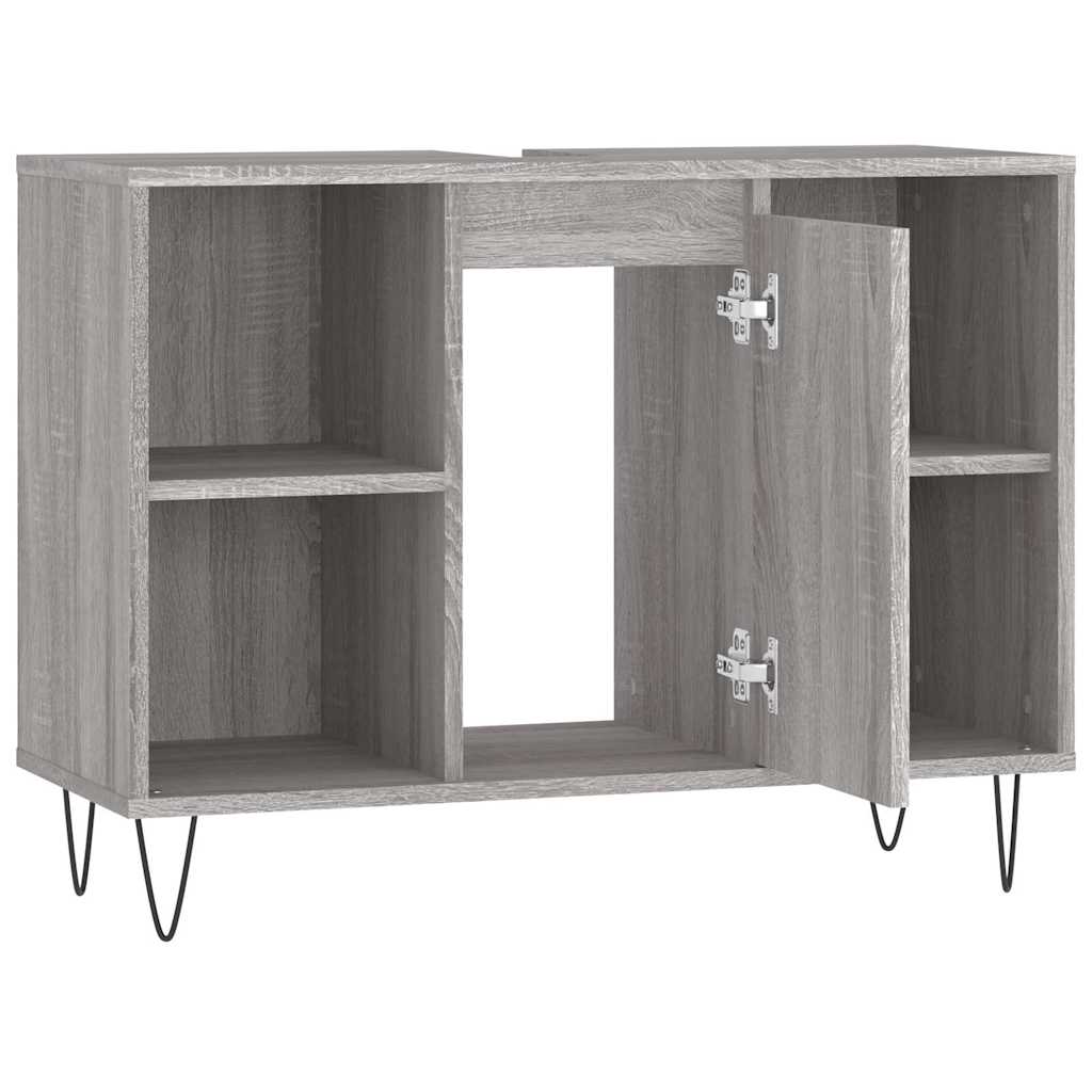 badeværelsesskab 80x33x60 cm konstrueret træ grå sonoma-eg