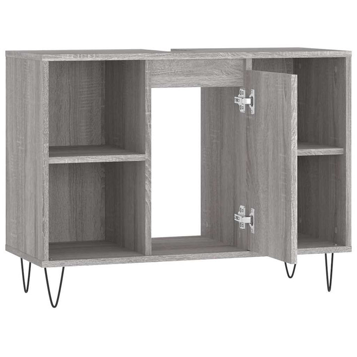 badeværelsesskab 80x33x60 cm konstrueret træ grå sonoma-eg