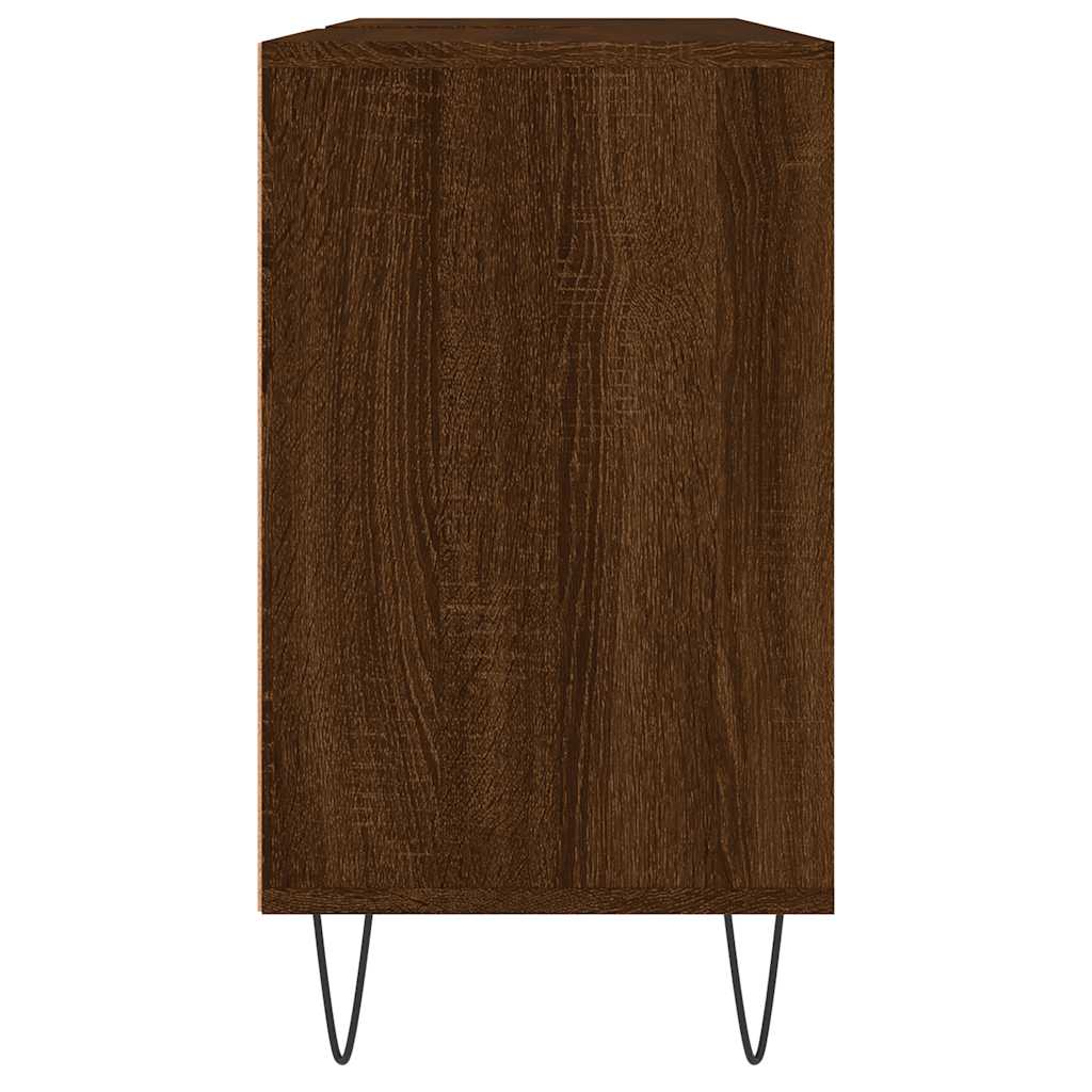 badeværelsesskab 80x33x60 cm konstrueret træ brun egetræsfarve