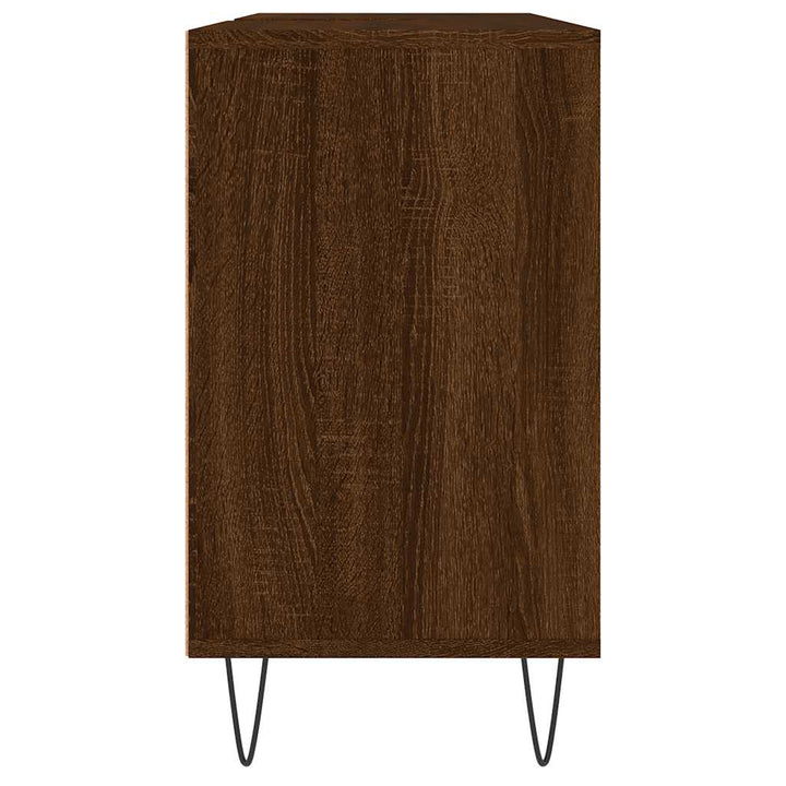 badeværelsesskab 80x33x60 cm konstrueret træ brun egetræsfarve